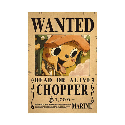 One Piece Vintage Wanted Posters