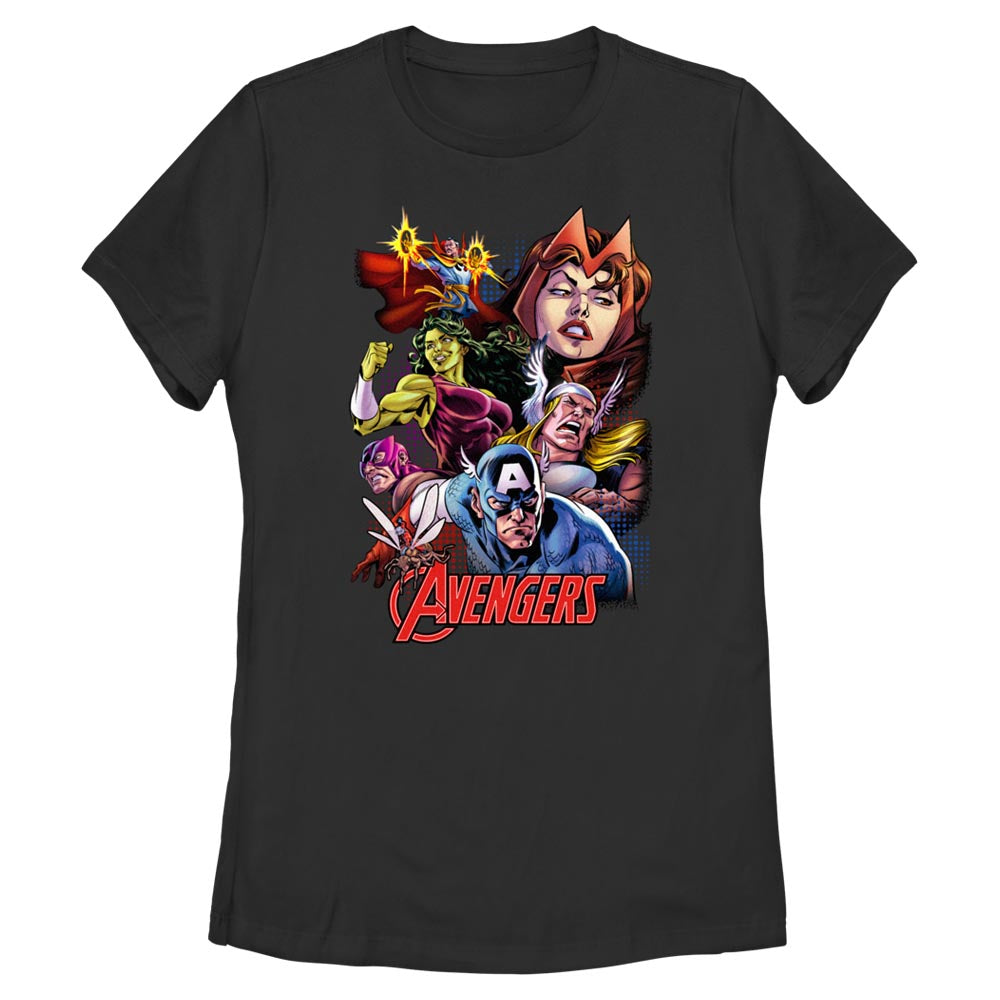 Women's Marvel Avengers Classic Group Collage T-Shirt